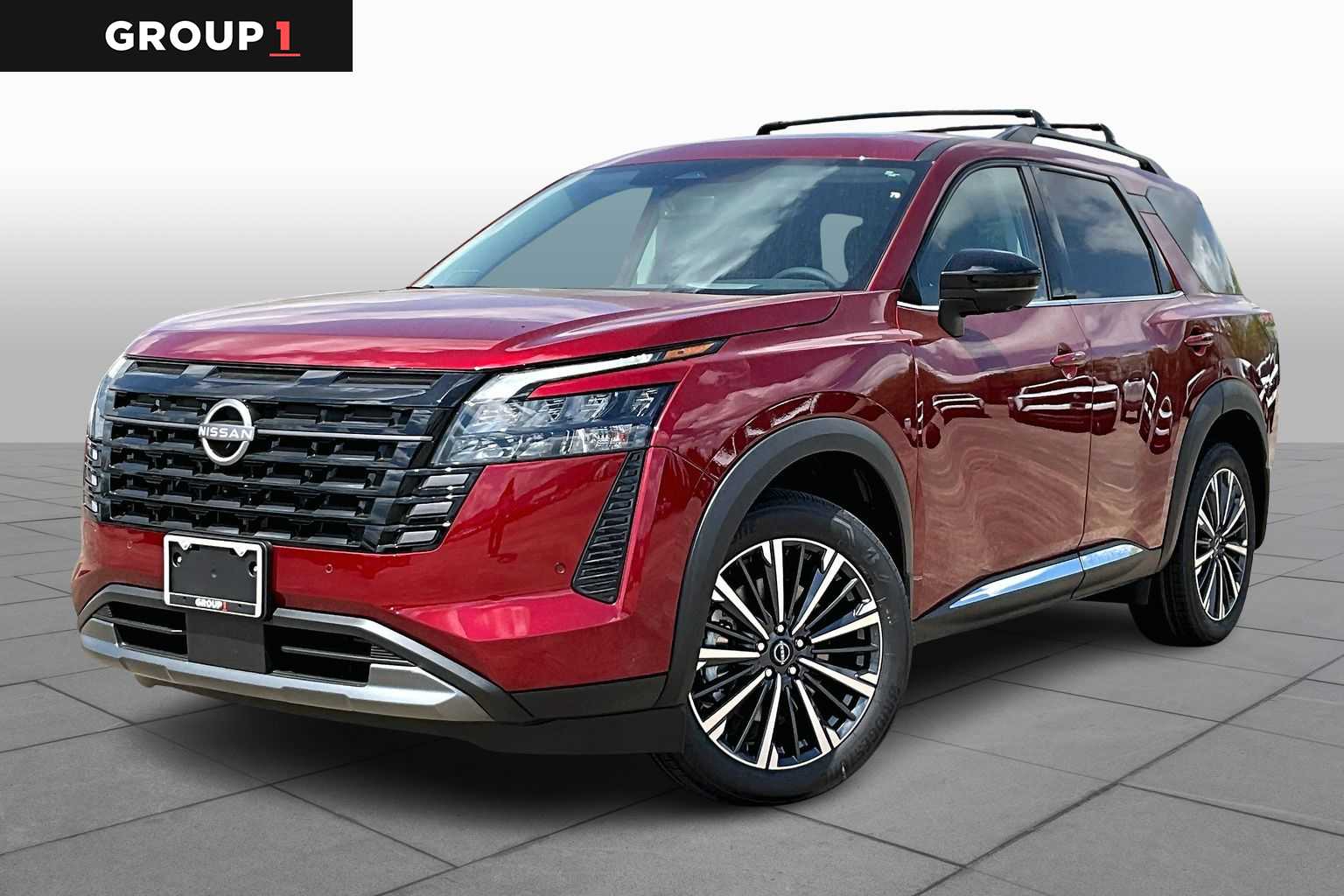 2026 Nissan Pathfinder Platinum Scarlet Ember Tintcoat at Sterling McCall Nissan