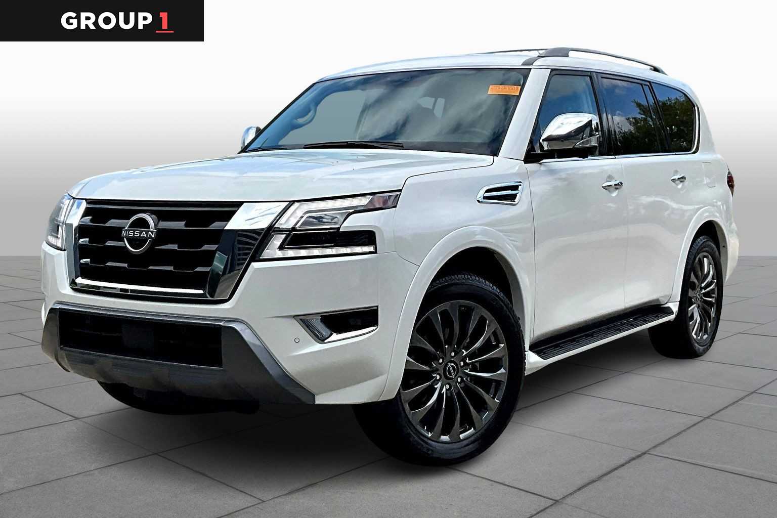 2024 Nissan Armada Platinum Aspen White Tricoat at AutoNation Toyota Gulf Fwy