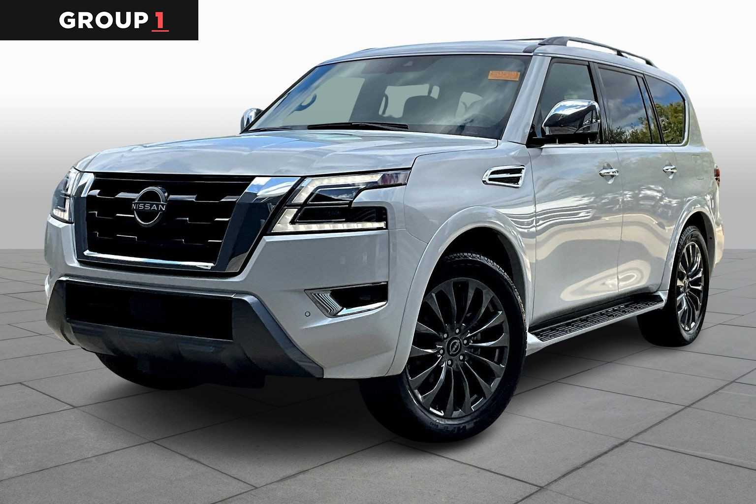 2024 Nissan Armada Platinum Aspen White Tricoat at AutoNation Toyota Gulf Fwy