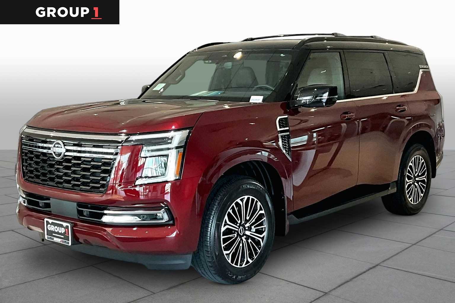 2026 Nissan Armada Platinum Coulis Red Pearl/Super Black at Sterling McCall Nissan