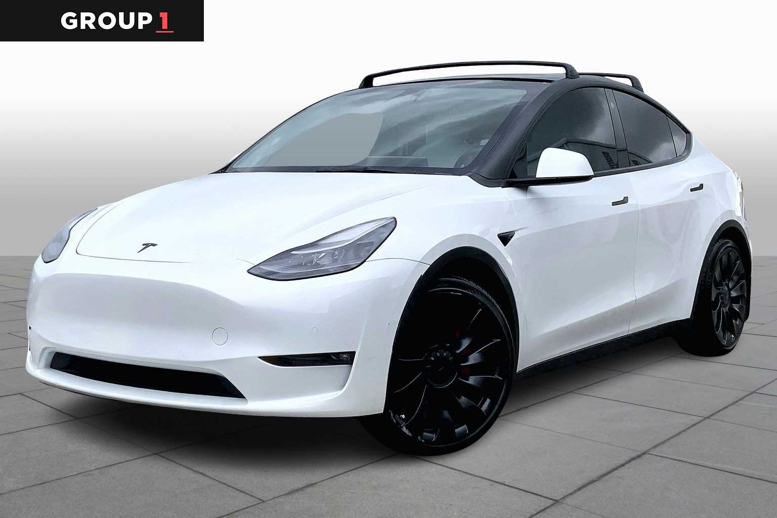 2022 Tesla Model Y Performance Pearl White Multi-Coat at AutoNation Ford Gulf Fwy
