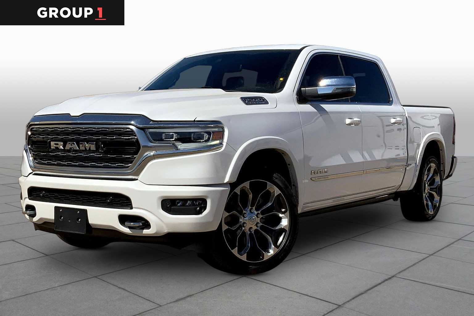 Ivory White Tri-Coat Pearlcoat 2023 RAM 1500 Limited Crew Cab 4WD Pickup Truck Four-Wheel Drive 8-Speed Automatic