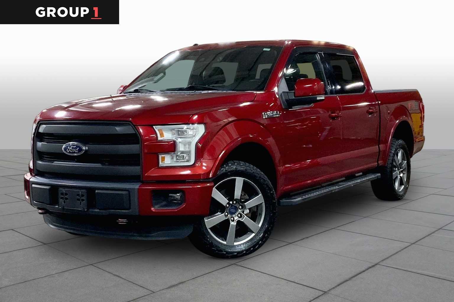 Ruby Red Metallic Tinted Clearcoat 2015 Ford F-150 Lariat SuperCrew 4WD Pickup Truck Four-Wheel Drive 6-Speed Automatic