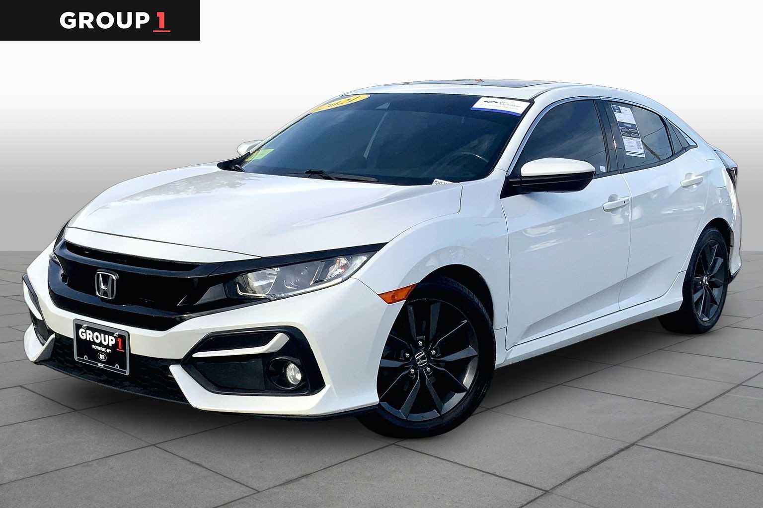 Platinum White Pearl 2021 Honda Civic Hatchback Hatchback Front-Wheel Drive Continuously Variable Transmission