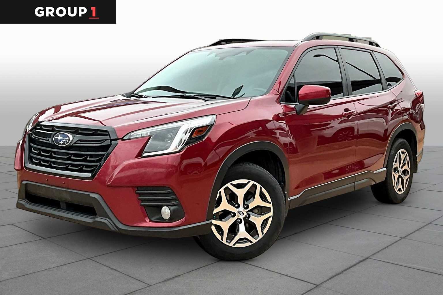 Crimson Red Pearl 2022 Subaru Forester Premium Crossover AWD SUV / Crossover All-Wheel Drive Continuously Variable Transmission