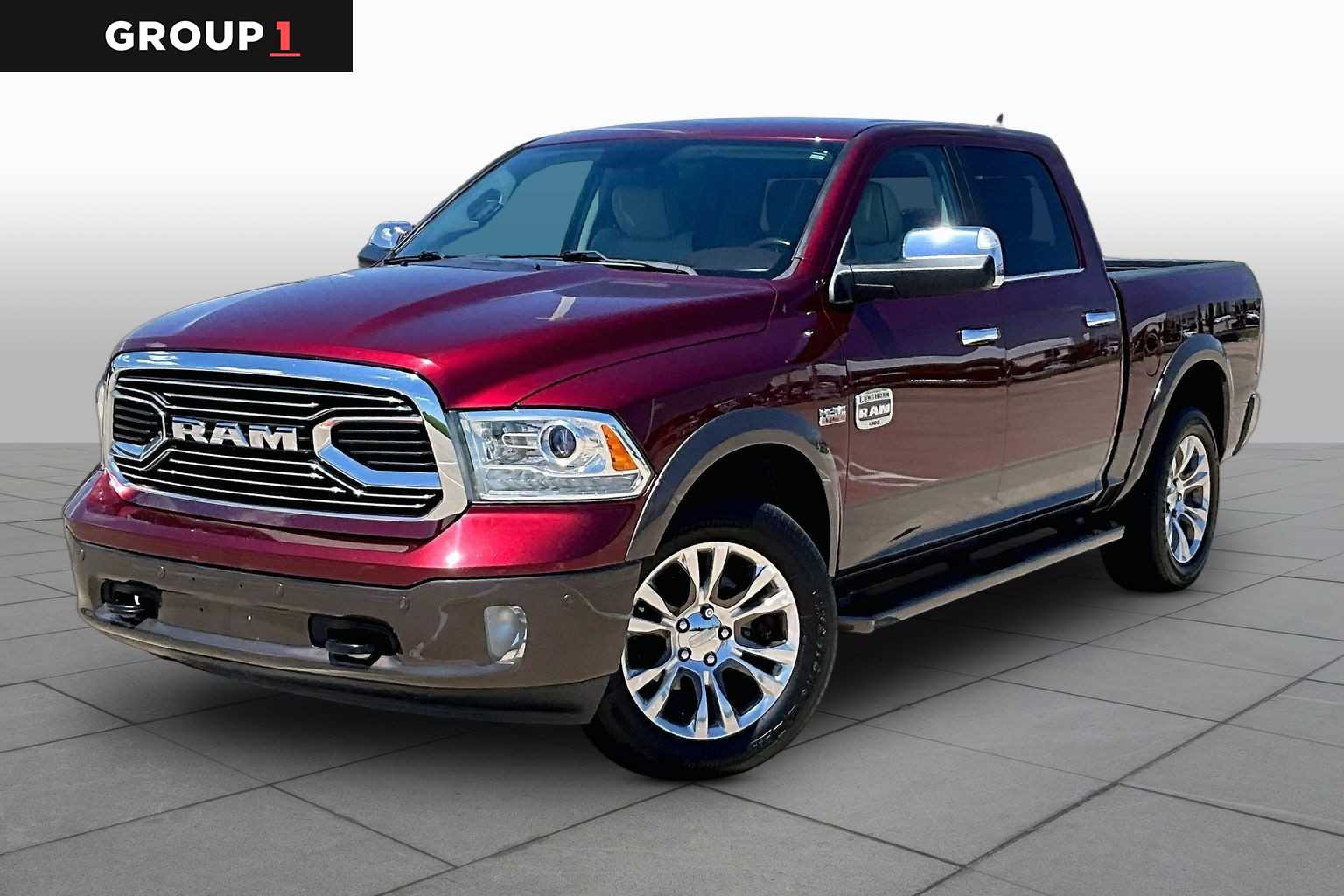 Delmonico Red Pearlcoat 2018 RAM 1500 Laramie Longhorn Crew Cab 4WD Pickup Truck Four-Wheel Drive 8-Speed Automatic