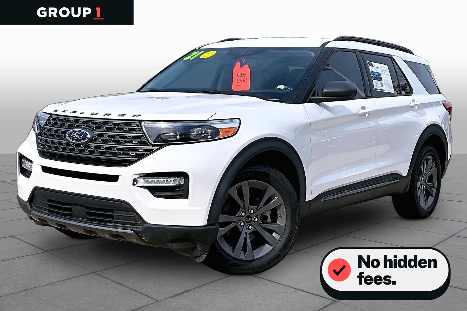 Star White Metallic Tri-Coat 2021 Ford Explorer SUV / Crossover All-Wheel Drive Automatic