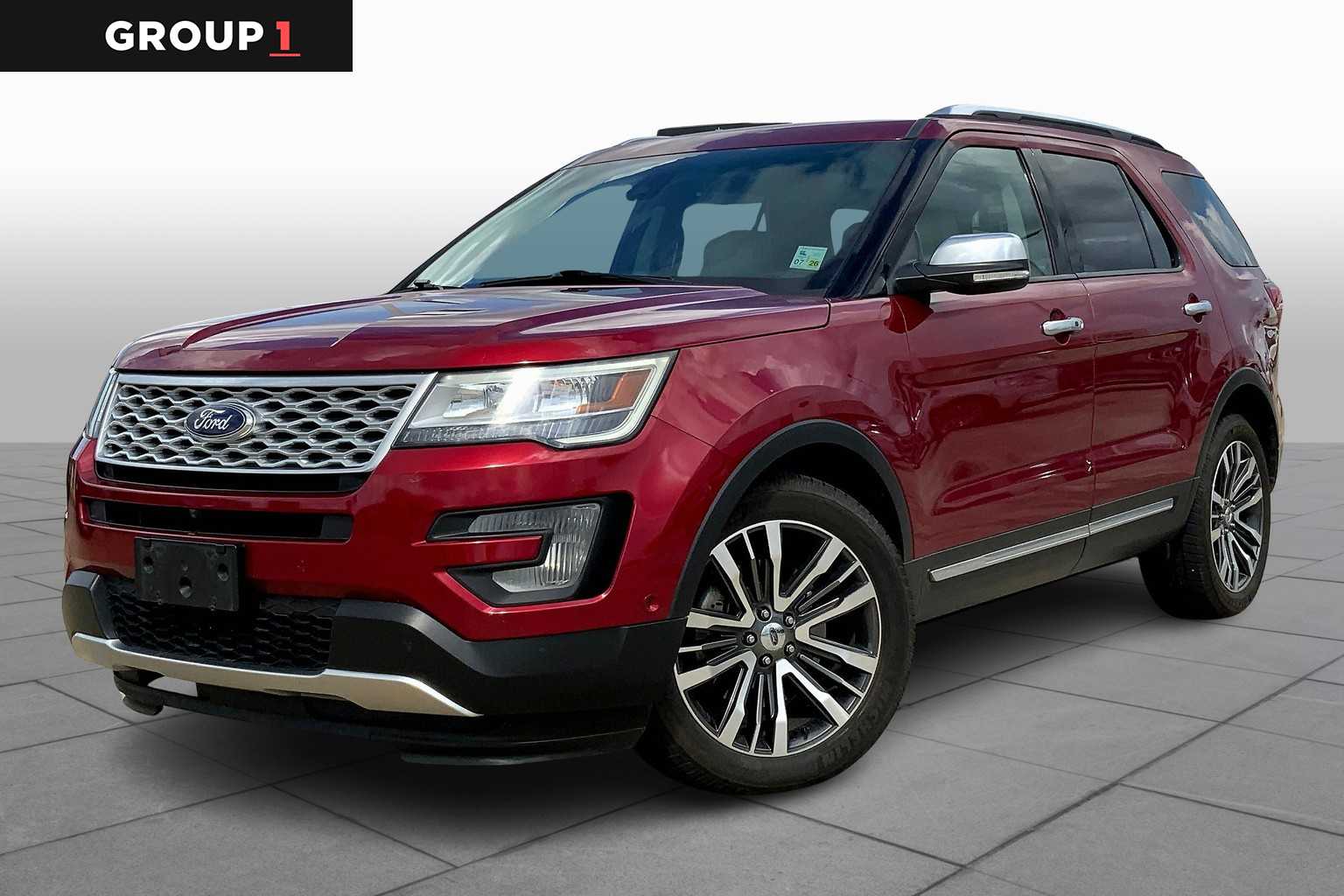 Ruby Red Metallic Tinted Clearcoat 2016 Ford Explorer Platinum 4WD SUV / Crossover All-Wheel Drive 6-Speed Automatic
