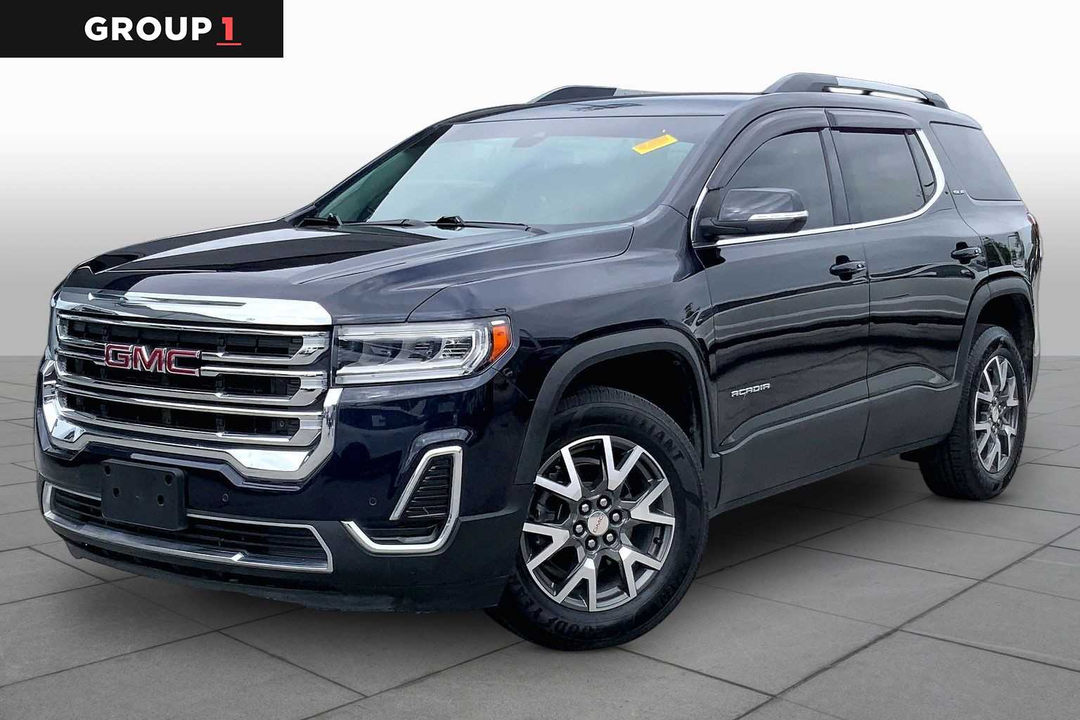 Midnight Blue Metallic 2021 GMC Acadia SLE FWD SUV / Crossover Front-Wheel Drive 9-Speed Automatic