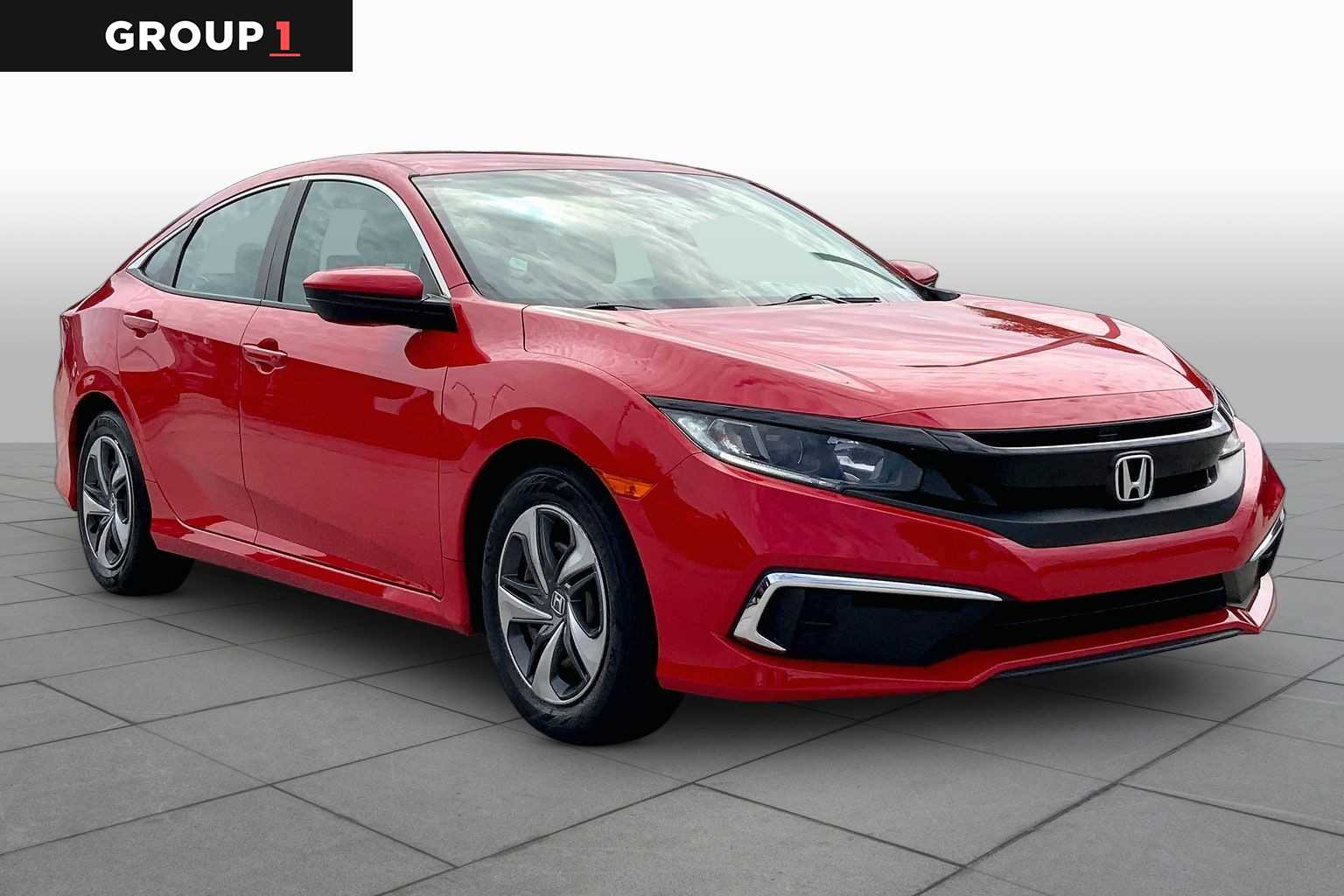 Rallye Red 2020 Honda Civic Sedan Front-Wheel Drive Continuously Variable Transmission