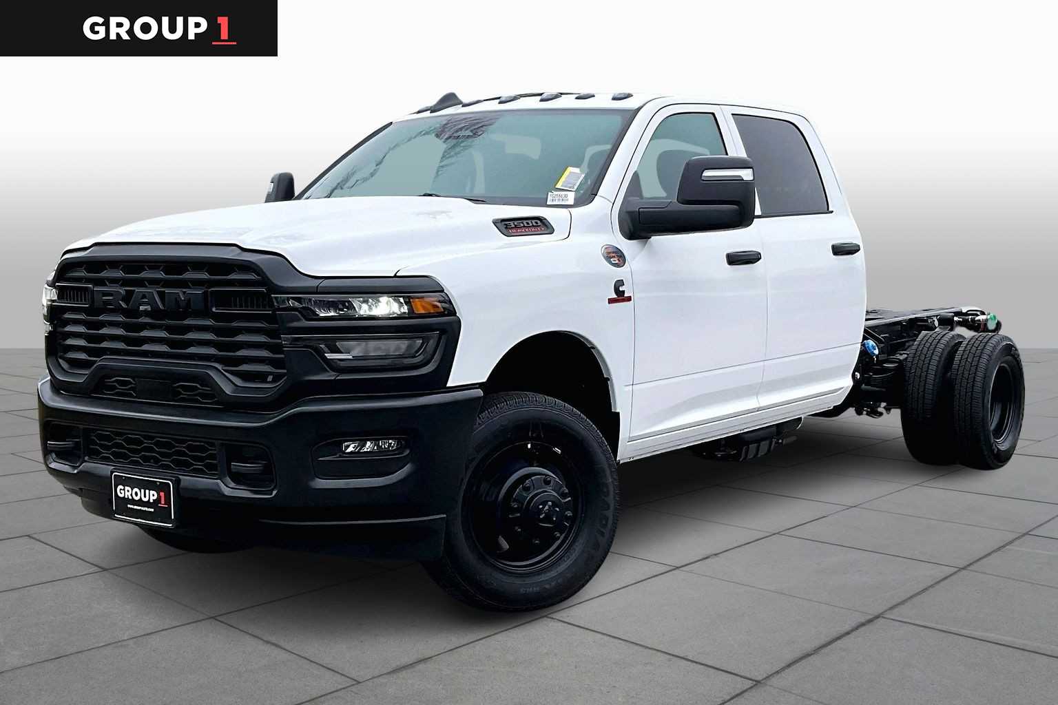 Bright White Clear-Coat Exterior Paint 2026 RAM 3500 Chassis Tradesman Crew Cab LB DRW 4WD Pickup Truck Four-Wheel Drive