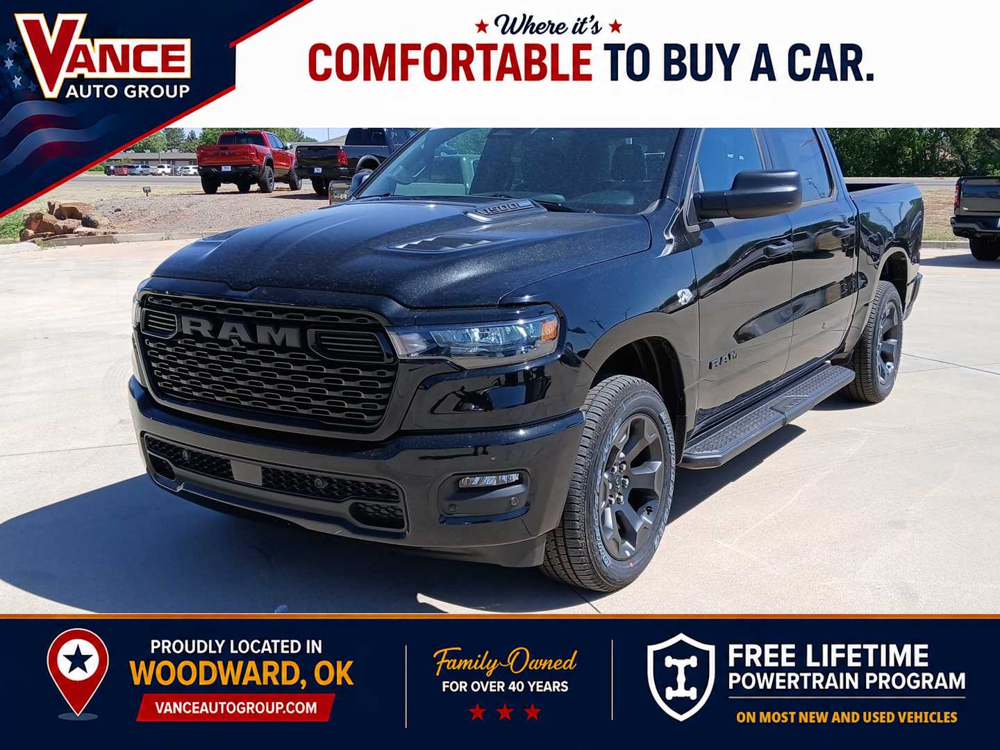 Diamond Black Crystal Pearlcoat 2026 RAM 1500 Express Crew Cab 4WD Pickup Truck Four-Wheel Drive 8-Speed Automatic