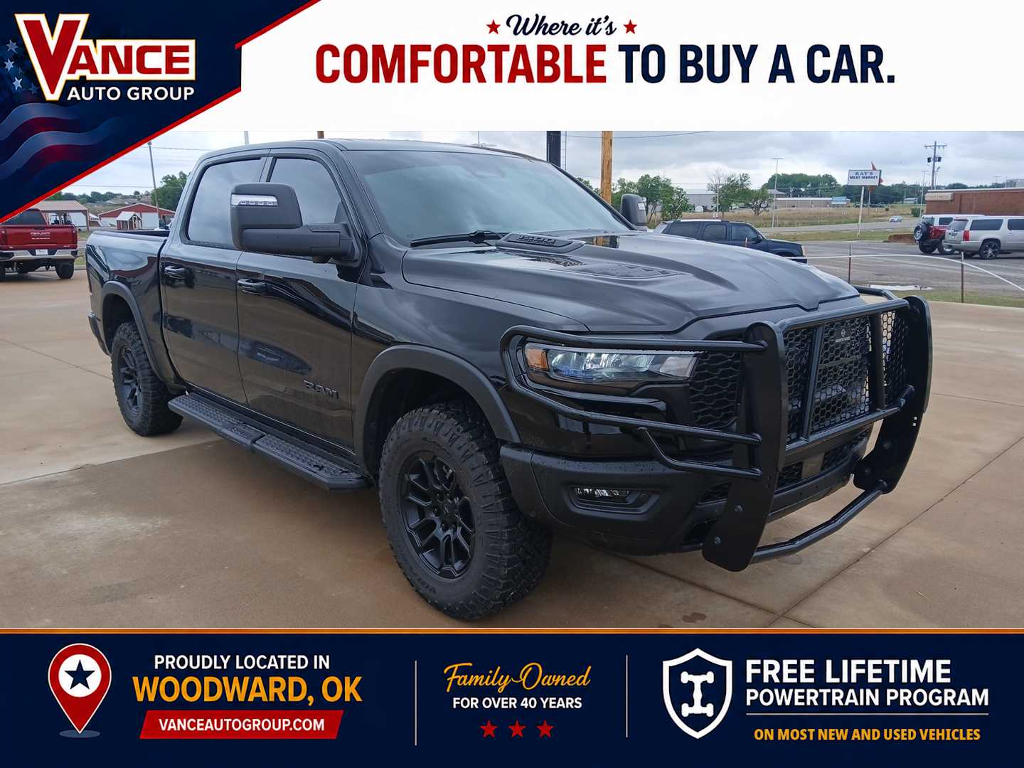 Diamond Black Crystal Pearlcoat 2026 RAM 1500 Rebel Crew Cab 4WD Pickup Truck Four-Wheel Drive 8-Speed Automatic
