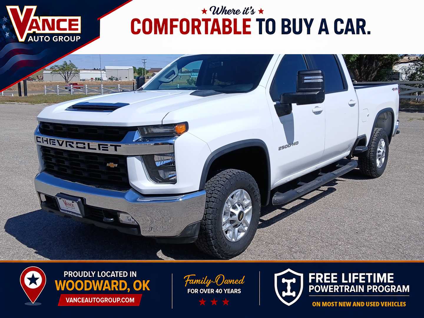 Summit White 2020 Chevrolet Silverado 2500HD LT Crew Cab 4WD Pickup Truck Four-Wheel Drive 6-Speed Automatic