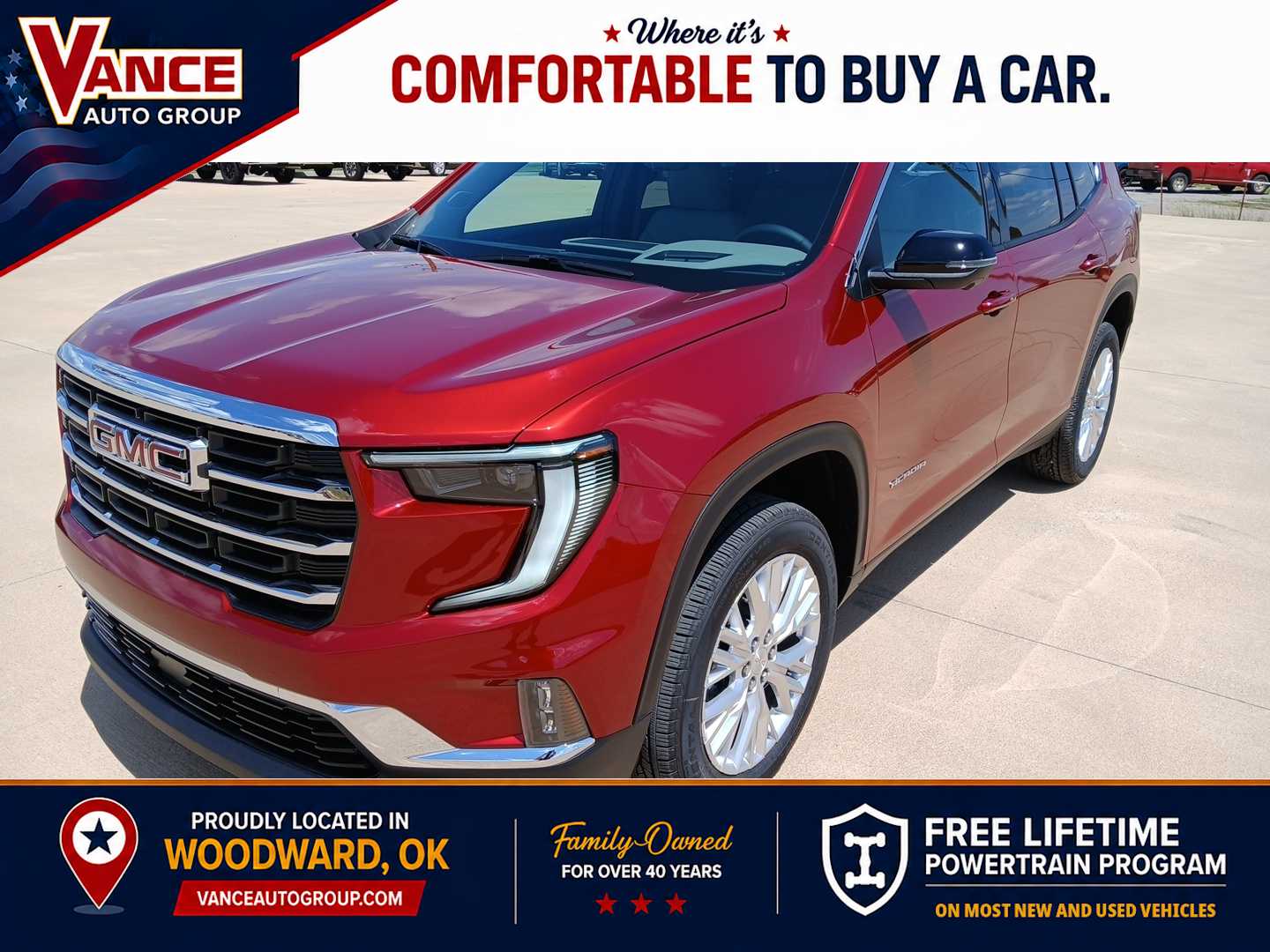Volcanic Red Tintcoat 2026 GMC Acadia SUV / Crossover Four-Wheel Drive 8-Speed Automatic