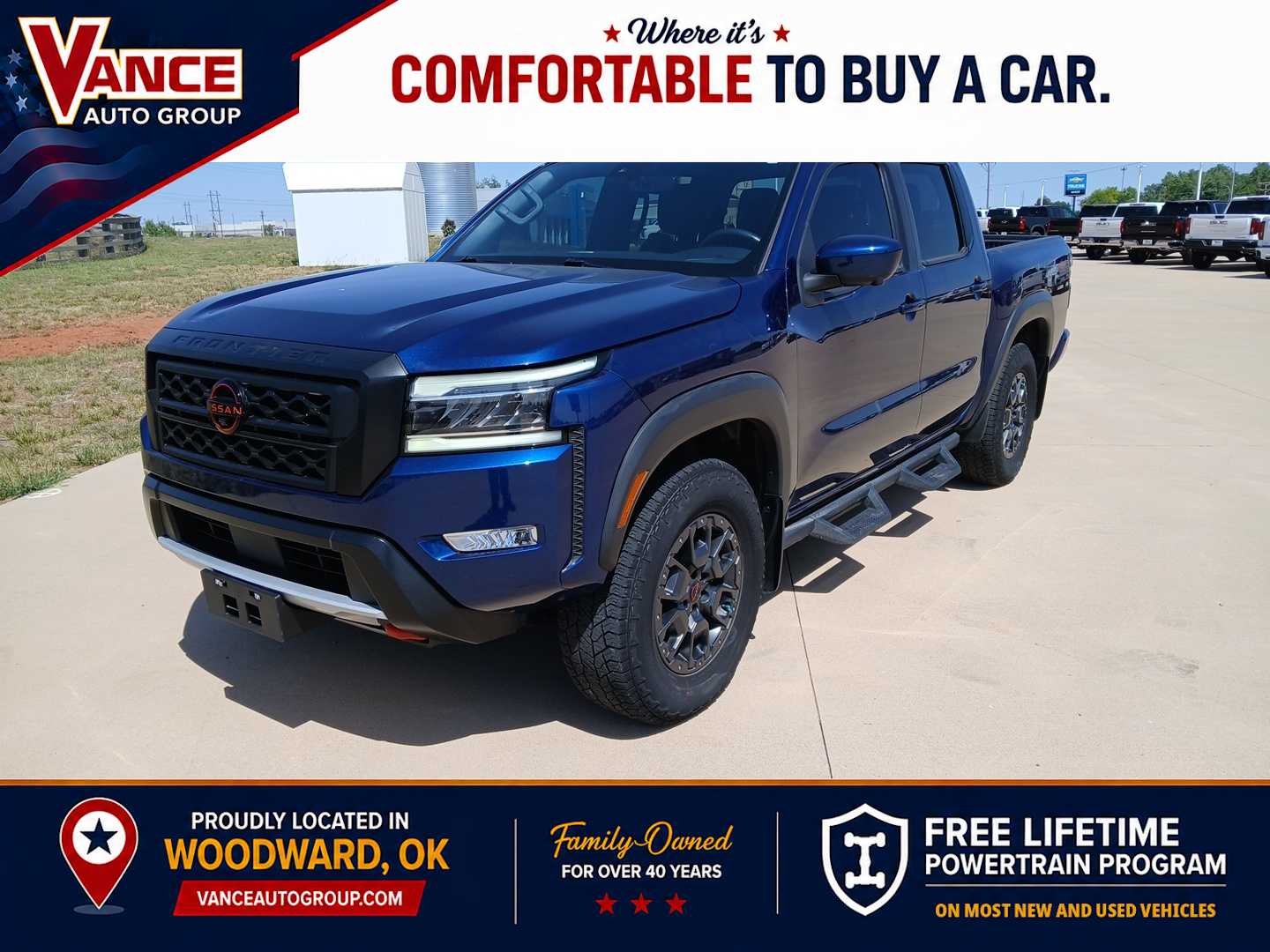 Deep Blue Pearl 2023 Nissan Frontier PRO-4X Crew Cab 4WD Pickup Truck Four-Wheel Drive 9-Speed Automatic