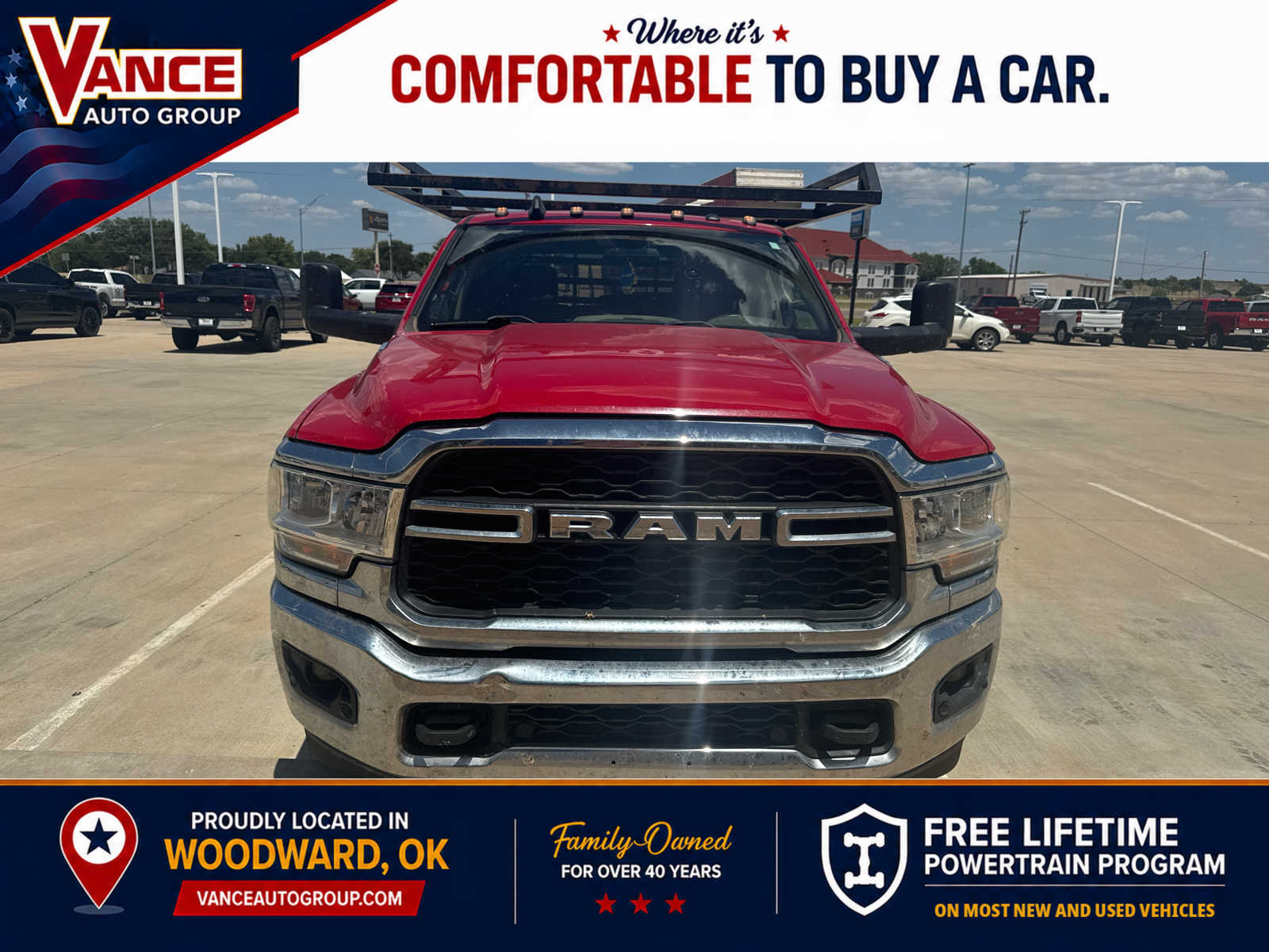 Flame Red Clearcoat 2019 RAM 3500 Chassis Pickup Truck Four-Wheel Drive 6-Speed Automatic