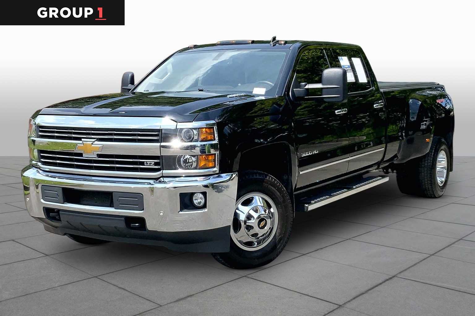 Black 2015 Chevrolet Silverado 3500HD LTZ Crew Cab 4WD Pickup Truck Four-Wheel Drive 6-Speed Automatic