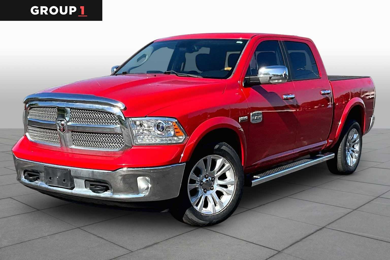 Flame Red 2013 RAM 1500 Laramie Longhorn Crew Cab 4WD Pickup Truck Four-Wheel Drive 6-Speed Automatic