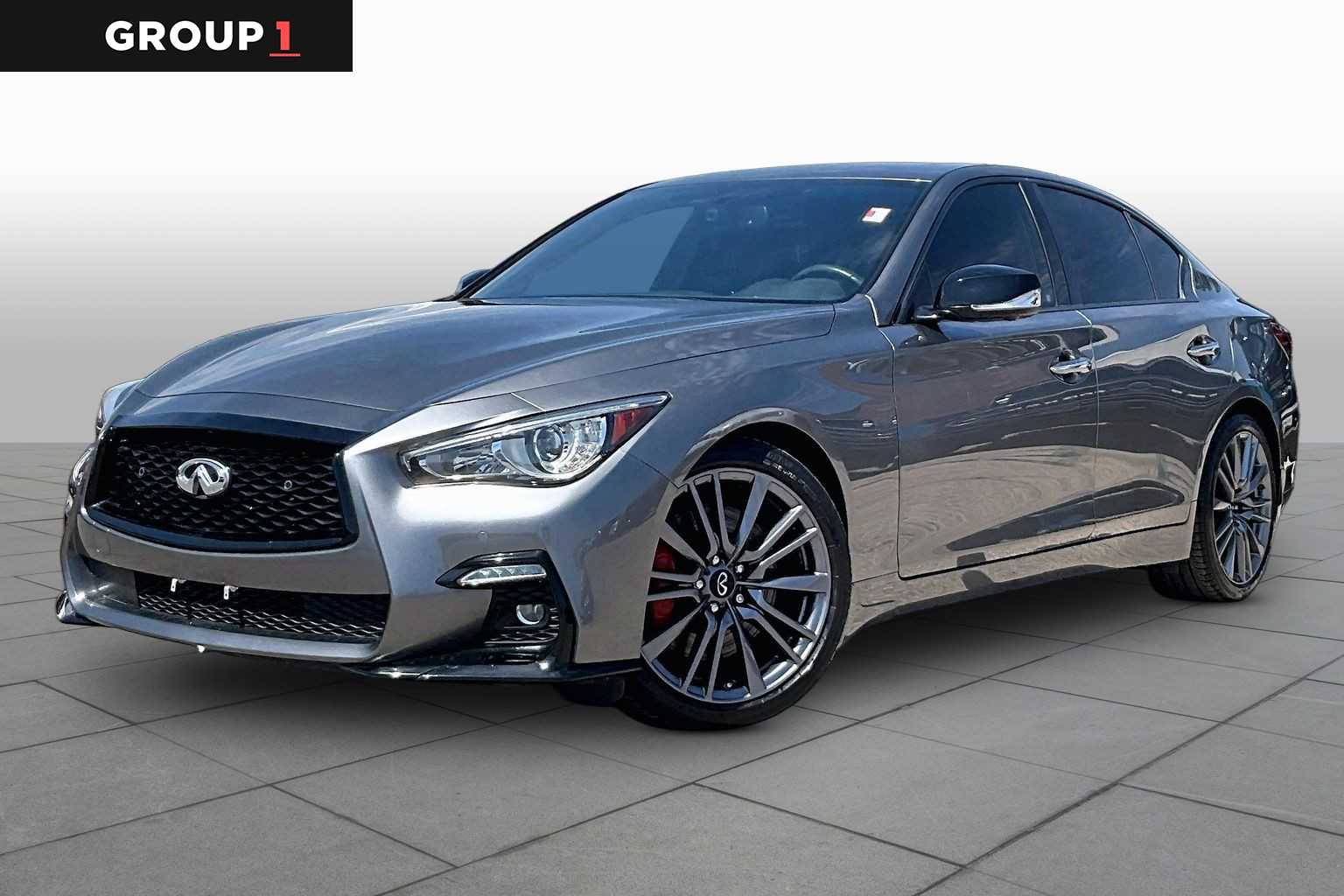 Gray (Graphite Shadow) 2023 INFINITI Q50 Sedan Rear-Wheel Drive 7-Speed Automatic