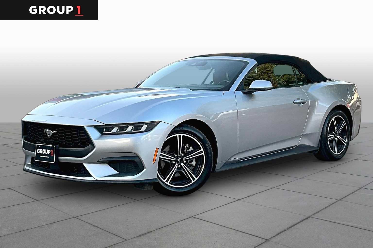 Iconic Silver Metallic 2024 Ford Mustang Convertible Rear-Wheel Drive Automatic