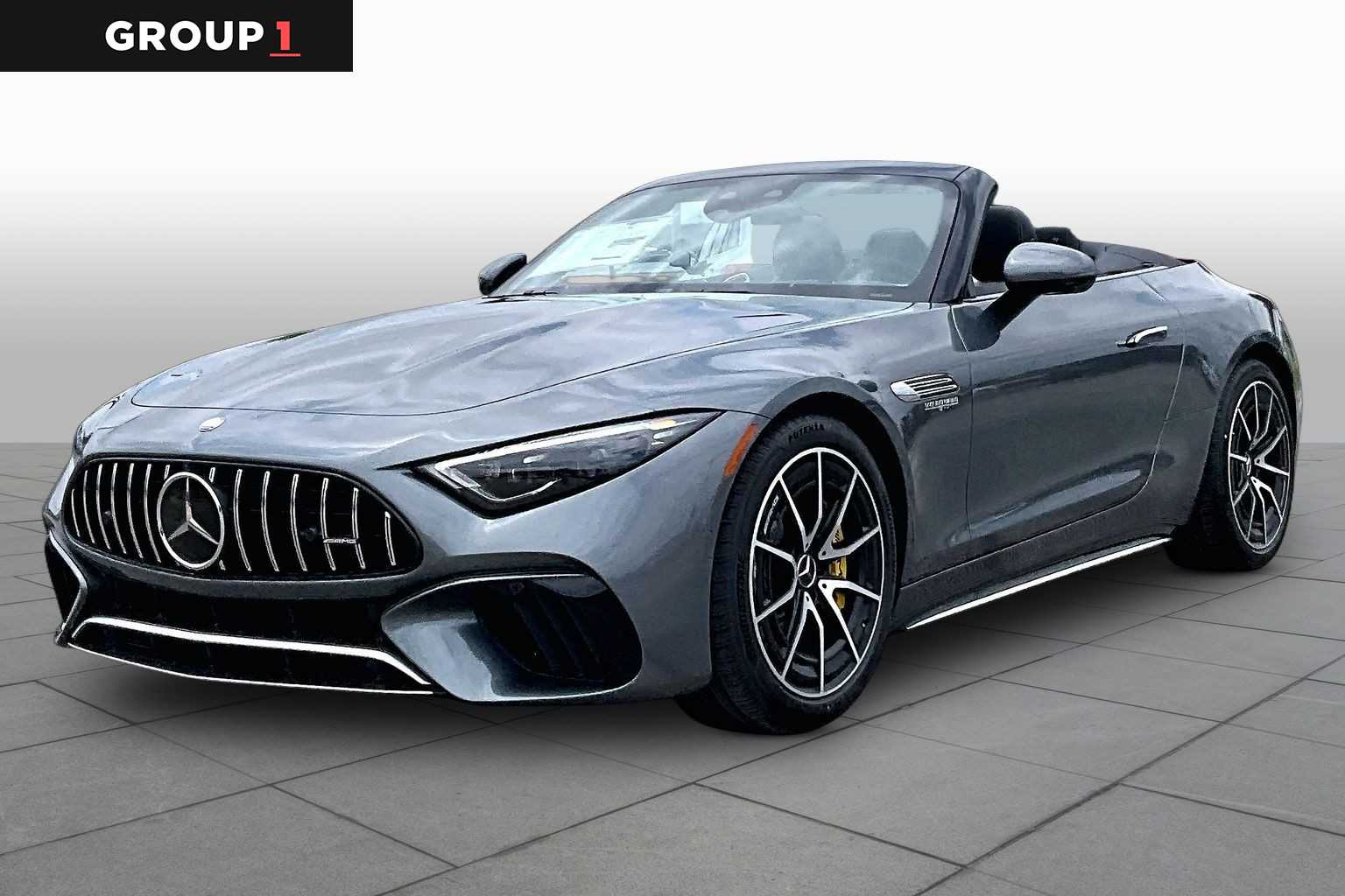 Gray (Selenite Grey Metallic) 2026 Mercedes-Benz SL-Class AMG SL 63 4MATIC Convertible All-Wheel Drive 9-Speed Automatic