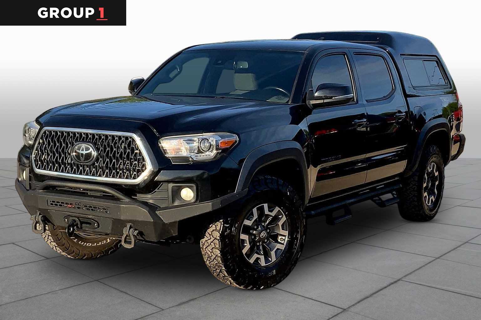 Midnight Black Metallic 2019 Toyota Tacoma TRD Sport Double Cab 4WD Pickup Truck Four-Wheel Drive Manual