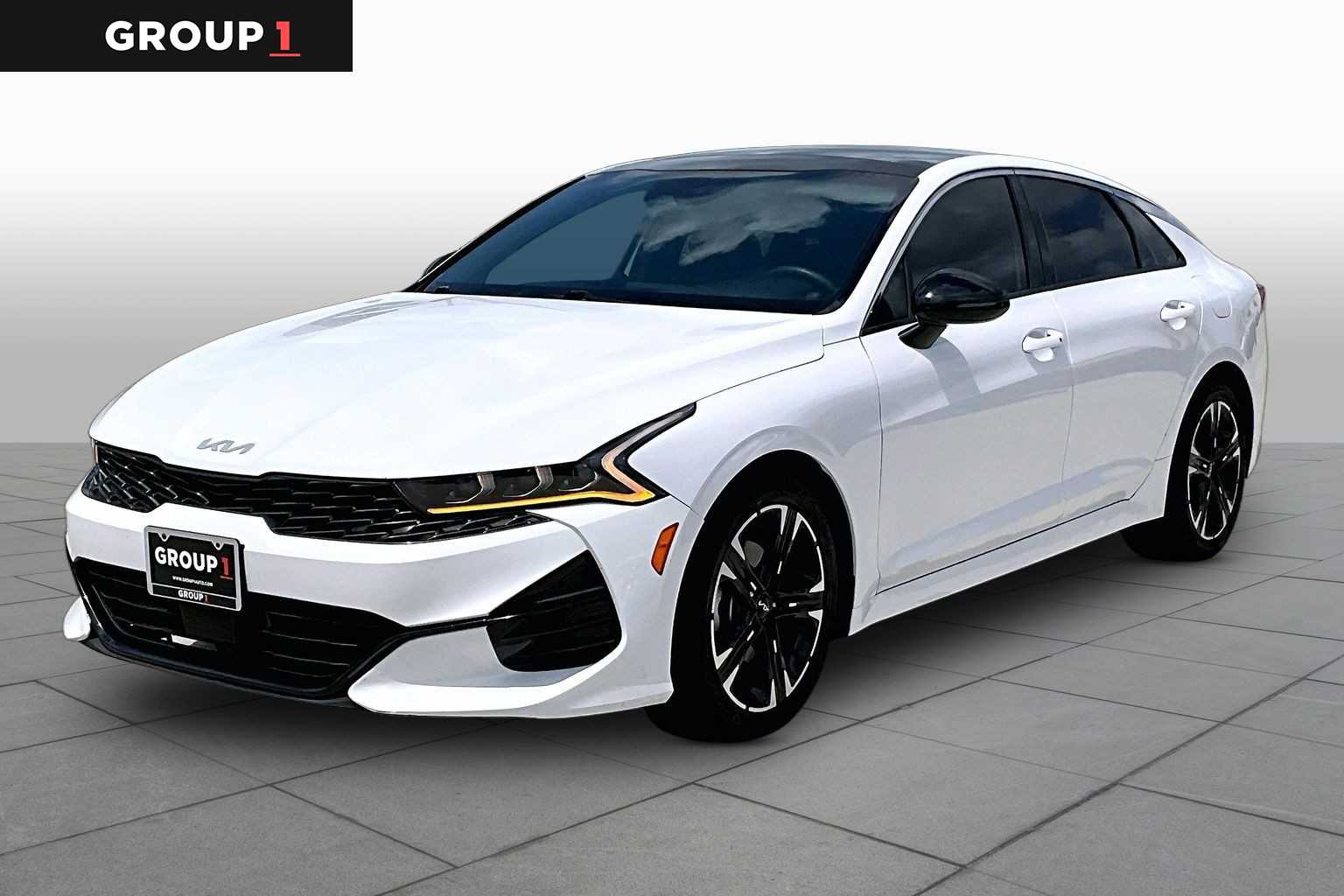 2022 Kia K5 GT-Line Glacial White Pearl at HGreg Houston