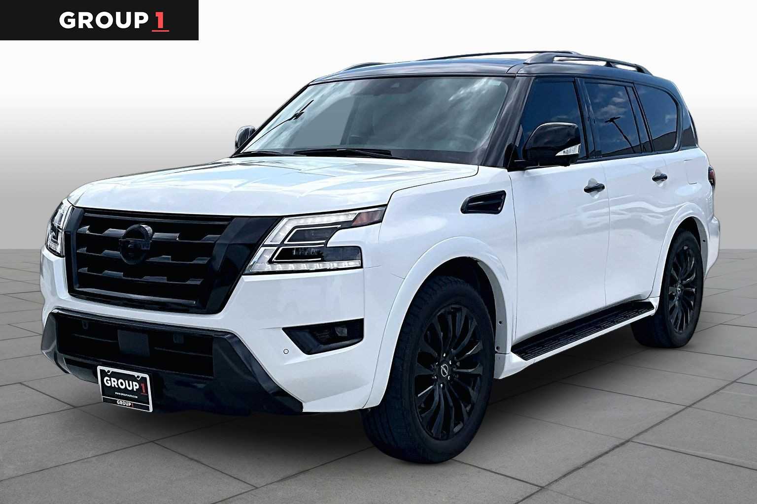 2023 Nissan Armada Platinum Aspen White Tricoat at AutoNation USA Katy