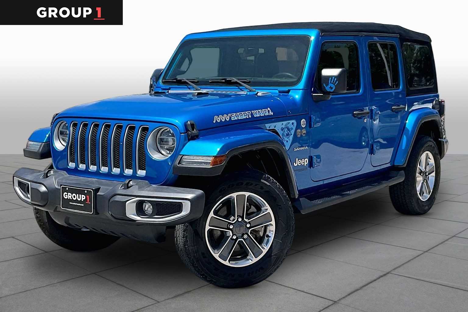 2022 Jeep Wrangler Unlimited Sahara Hydro Blue Pearlcoat at Lexus of Clear Lake