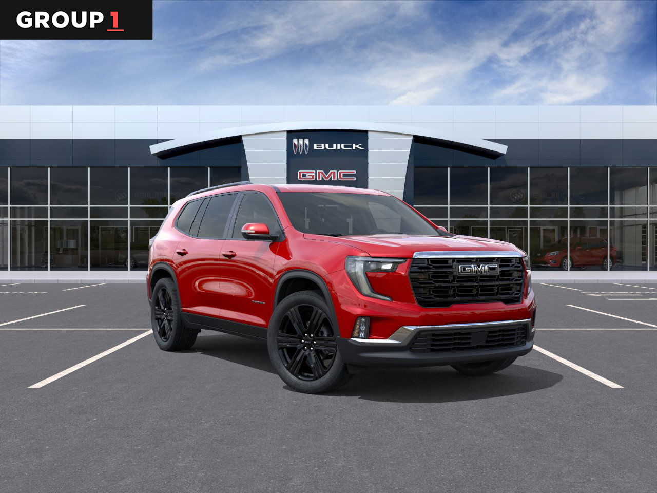 2026 GMC Acadia FWD Elevation Volcanic Red Tintcoat at Group 1 GMC Buick South