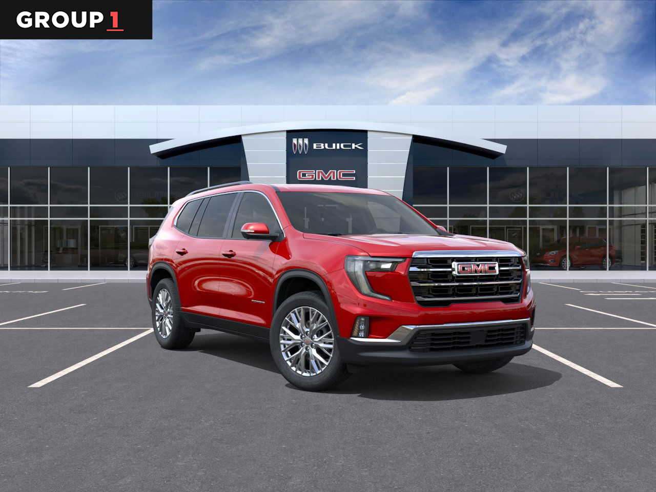 2026 GMC Acadia FWD Elevation Volcanic Red Tintcoat at Group 1 GMC Buick South