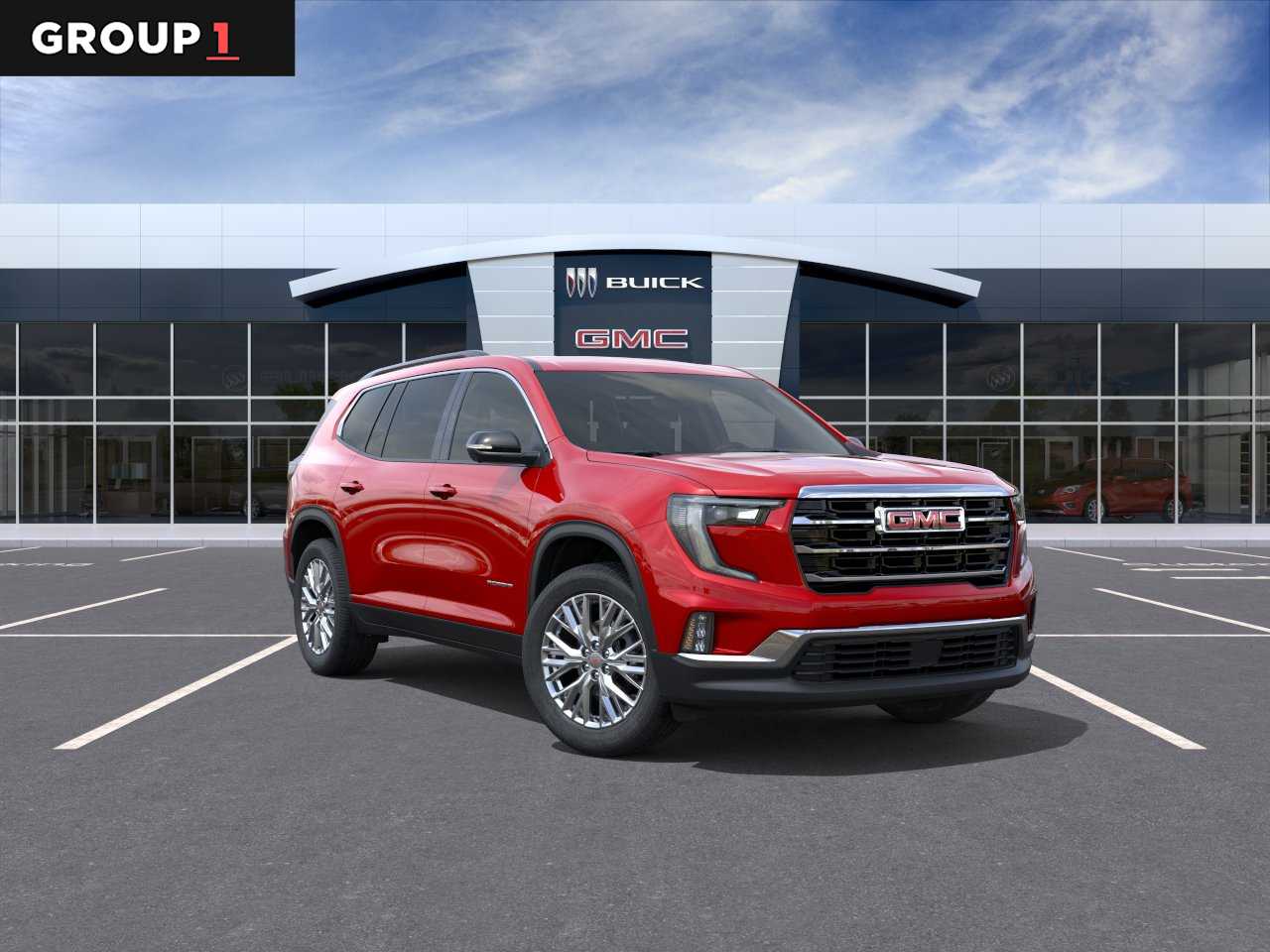 2026 GMC Acadia FWD Elevation Volcanic Red Tintcoat at Texan GMC Buick