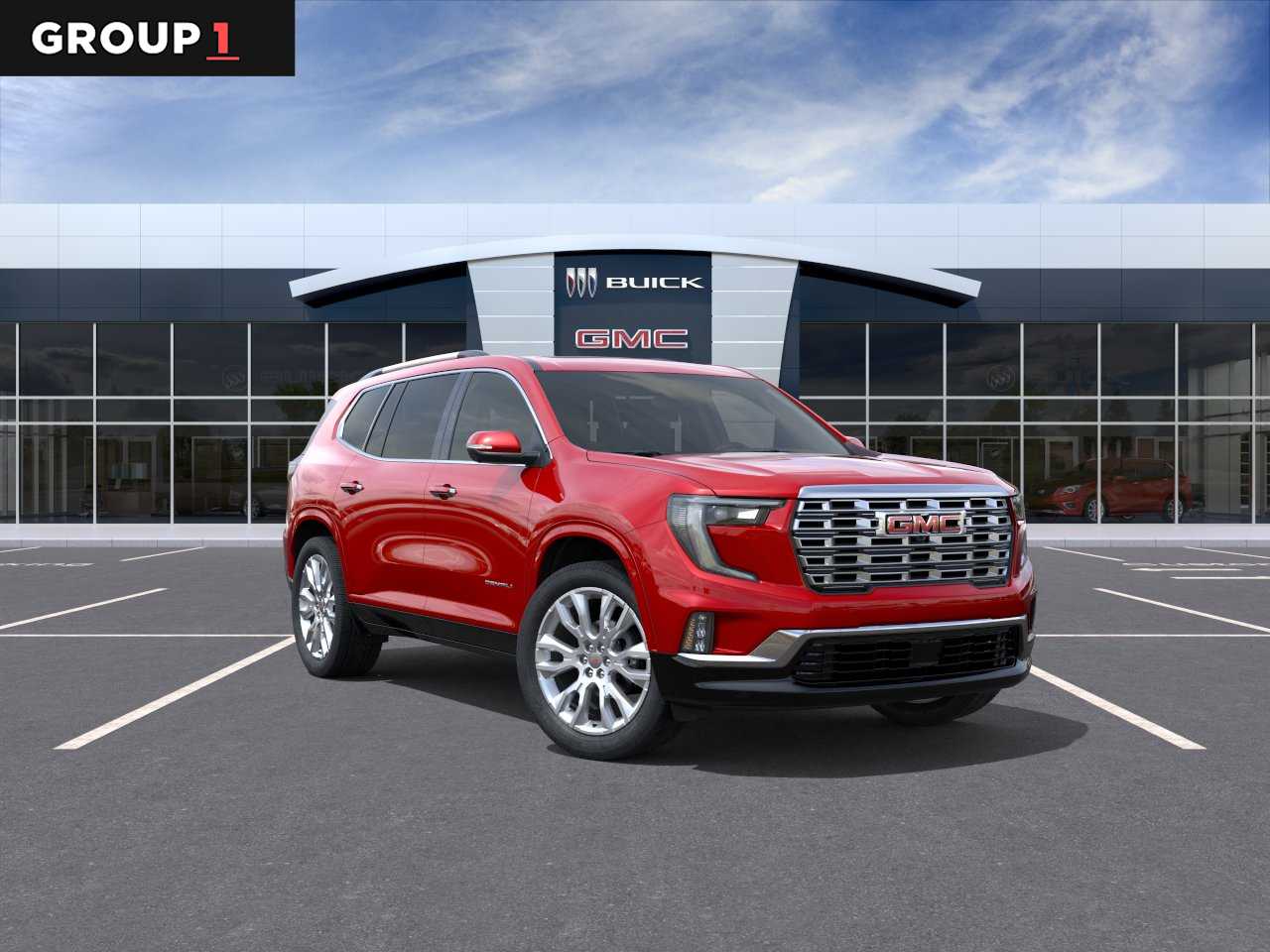 2026 GMC Acadia FWD Denali Volcanic Red Tintcoat at Texan GMC Buick