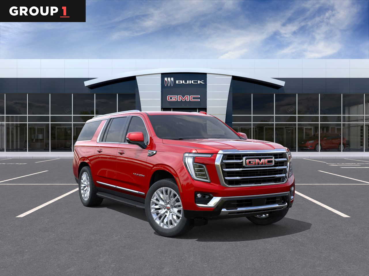 2026 GMC Yukon XL Elevation Volcanic Red Tintcoat at Texan GMC Buick