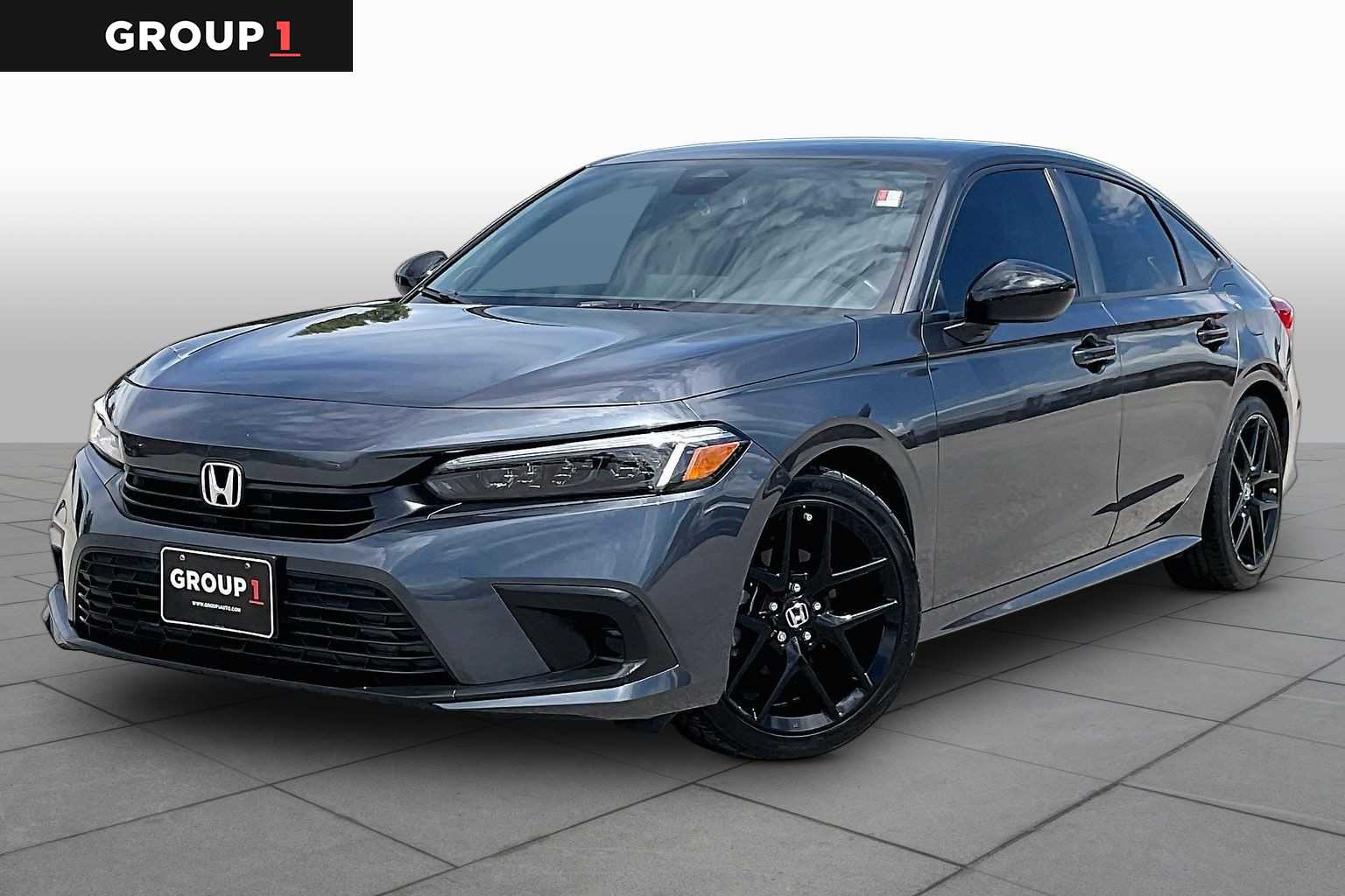 Meteorite Gray Metallic 2024 Honda Civic Sedan Front-Wheel Drive Continuously Variable Transmission