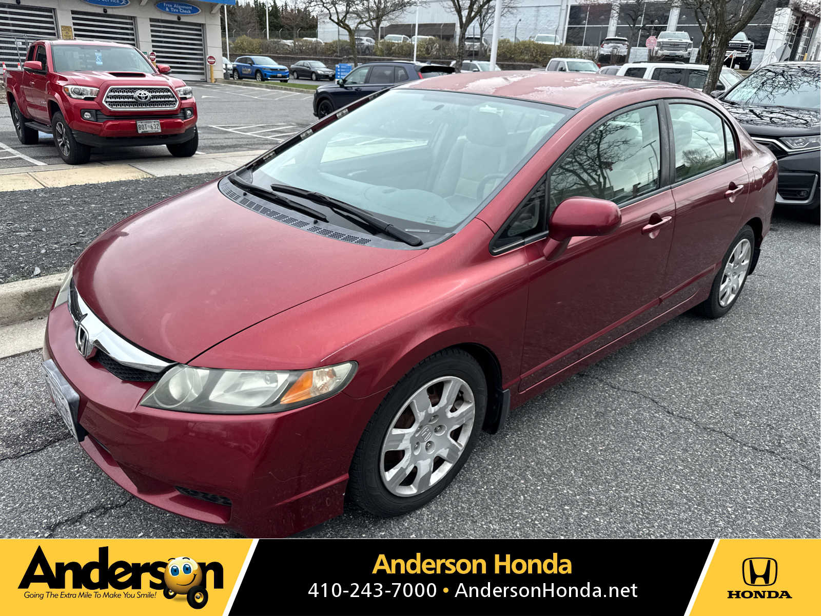 Orange (Tango Red Pearl) 2010 Honda Civic LX Sedan Front-Wheel Drive 5-Speed Automatic