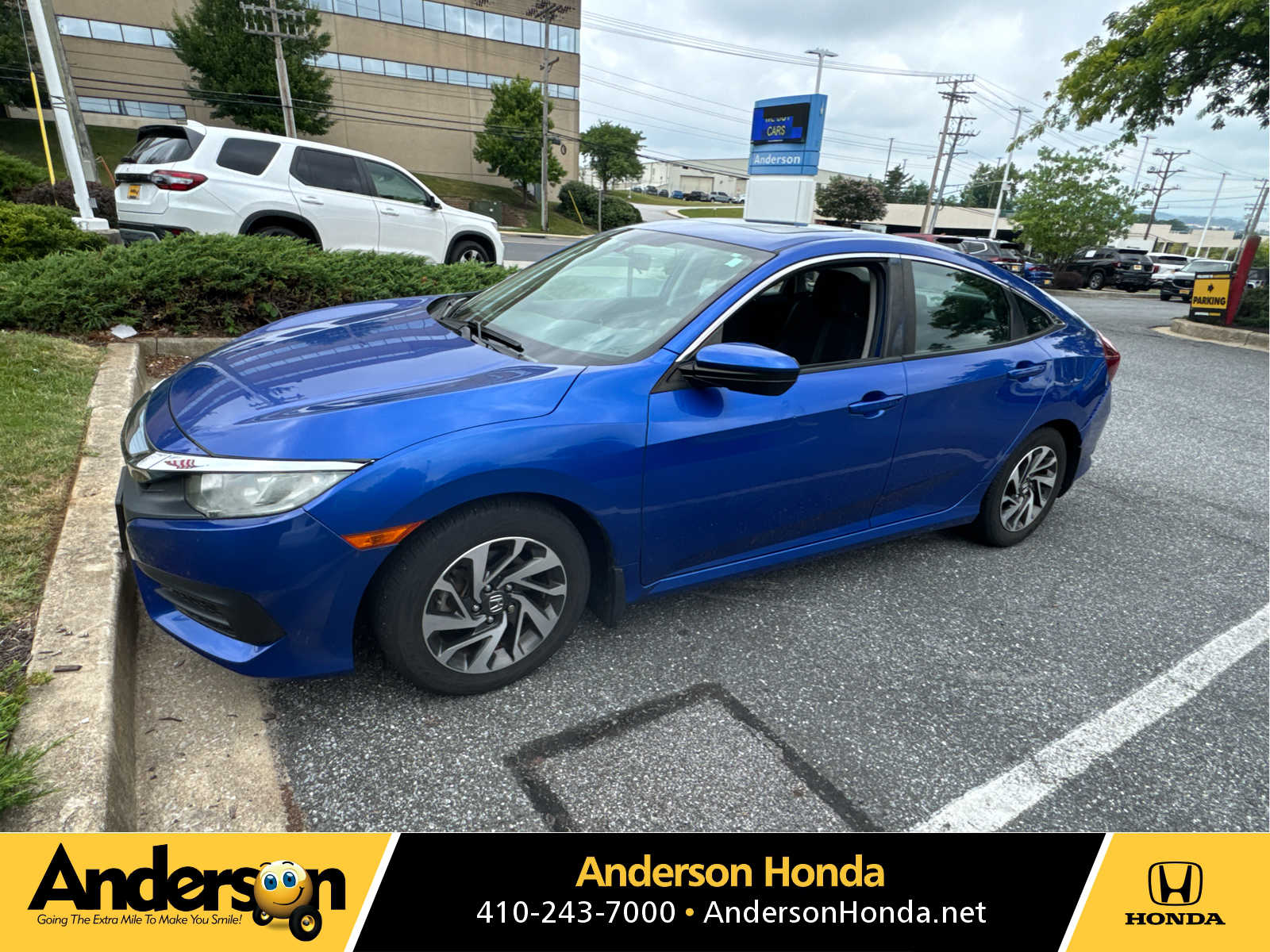 Aegean Blue Metallic 2016 Honda Civic Sedan Front-Wheel Drive Continuously Variable Transmission