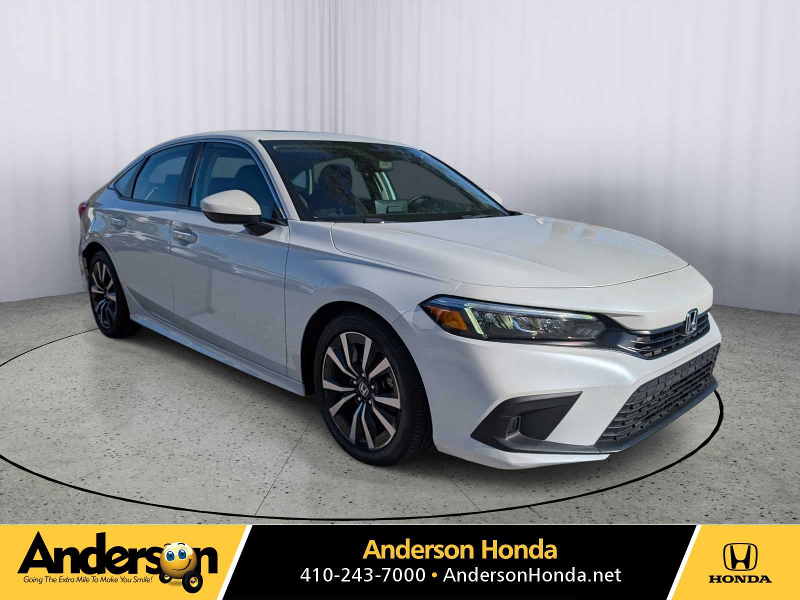 Platinum White Pearl 2023 Honda Civic Sedan Front-Wheel Drive Continuously Variable Transmission