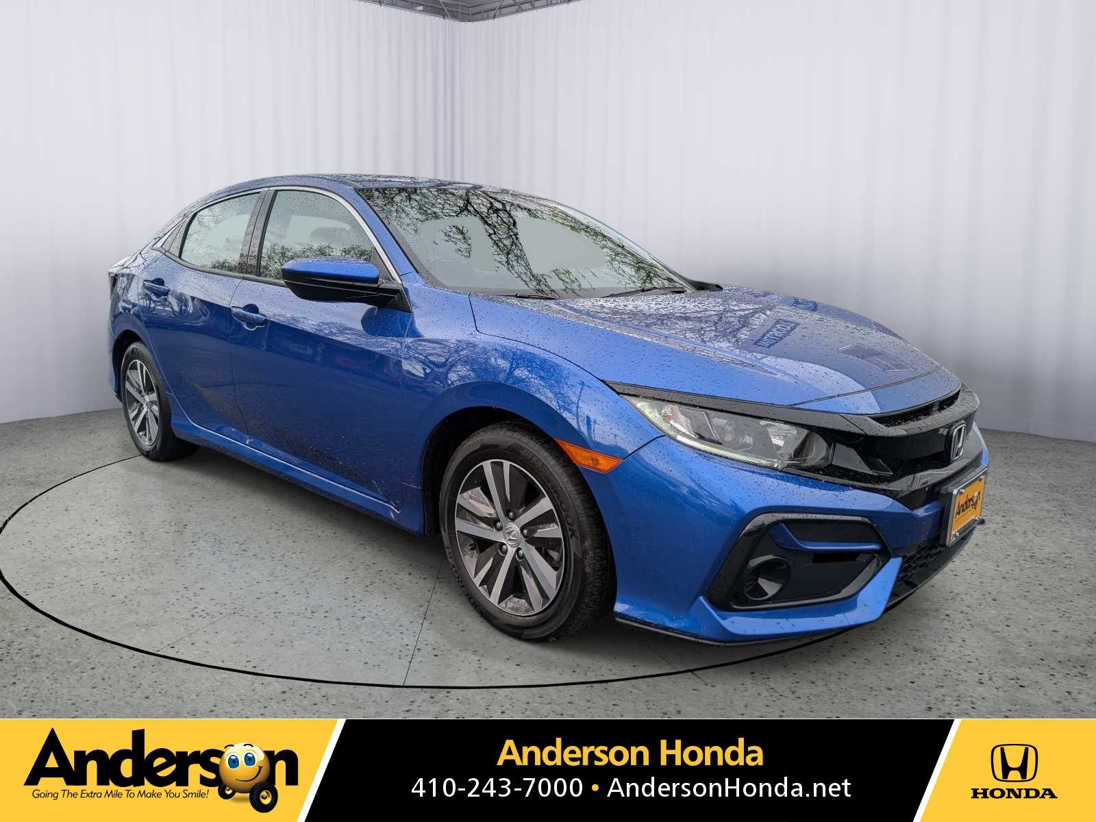 Aegean Blue Metallic 2020 Honda Civic Hatchback LX FWD Hatchback Front-Wheel Drive Continuously Variable Transmission