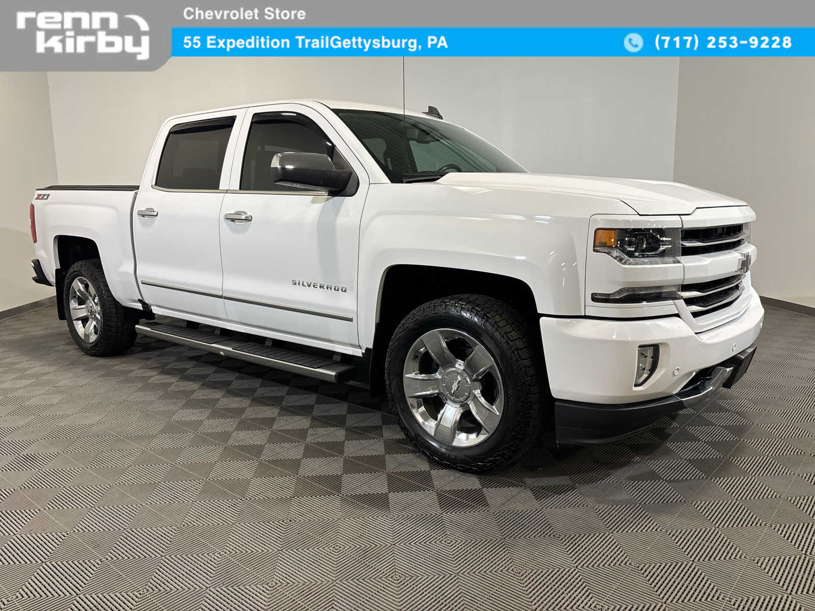 Summit White 2017 Chevrolet Silverado 1500 LTZ Crew Cab 4WD Pickup Truck Four-Wheel Drive 8-Speed Automatic