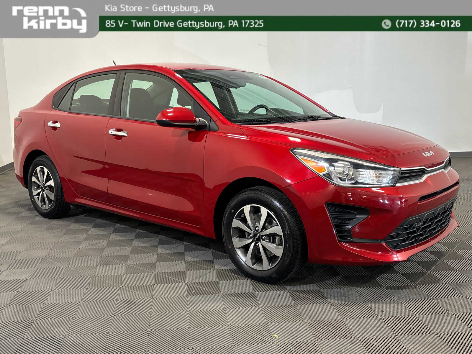 Currant Red 2022 Kia Rio S FWD Sedan Front-Wheel Drive Continuously Variable Transmission