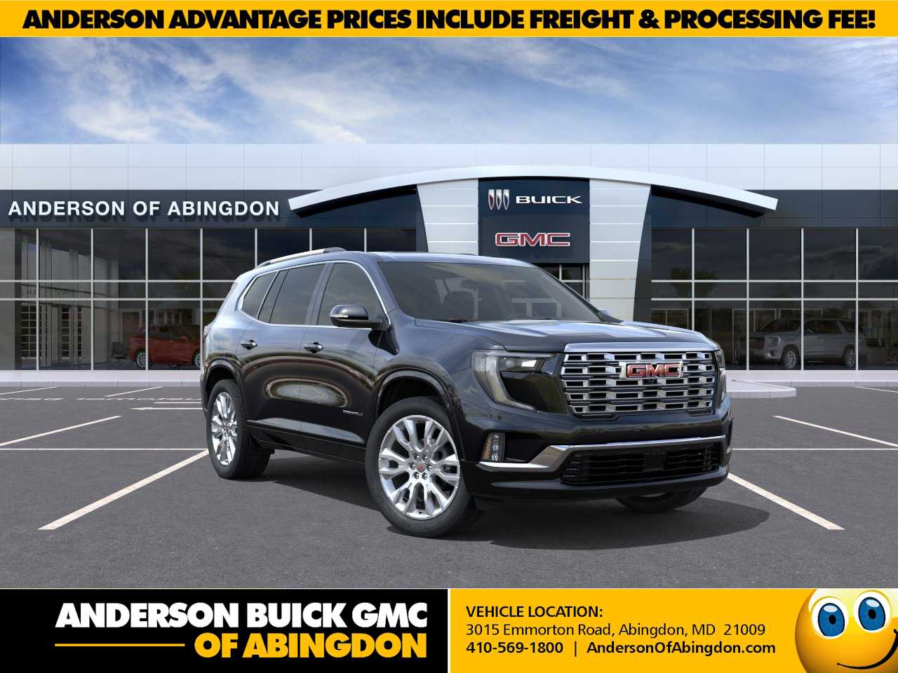 Black (Ebony Twilight Metallic) 2026 GMC Acadia Denali AWD SUV / Crossover Four-Wheel Drive 8-Speed Automatic