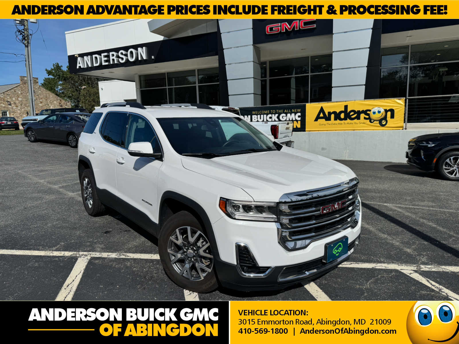 Summit White 2023 GMC Acadia SUV / Crossover Four-Wheel Drive 9-Speed Automatic