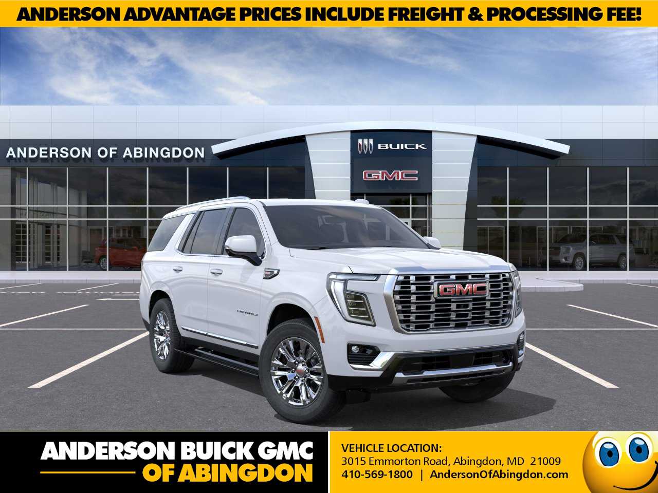 Glacier White Tricoat 2026 GMC Yukon SUV / Crossover Four-Wheel Drive Automatic