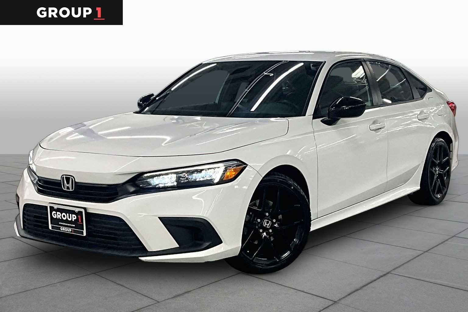 Platinum White Pearl 2023 Honda Civic Sedan Front-Wheel Drive Continuously Variable Transmission