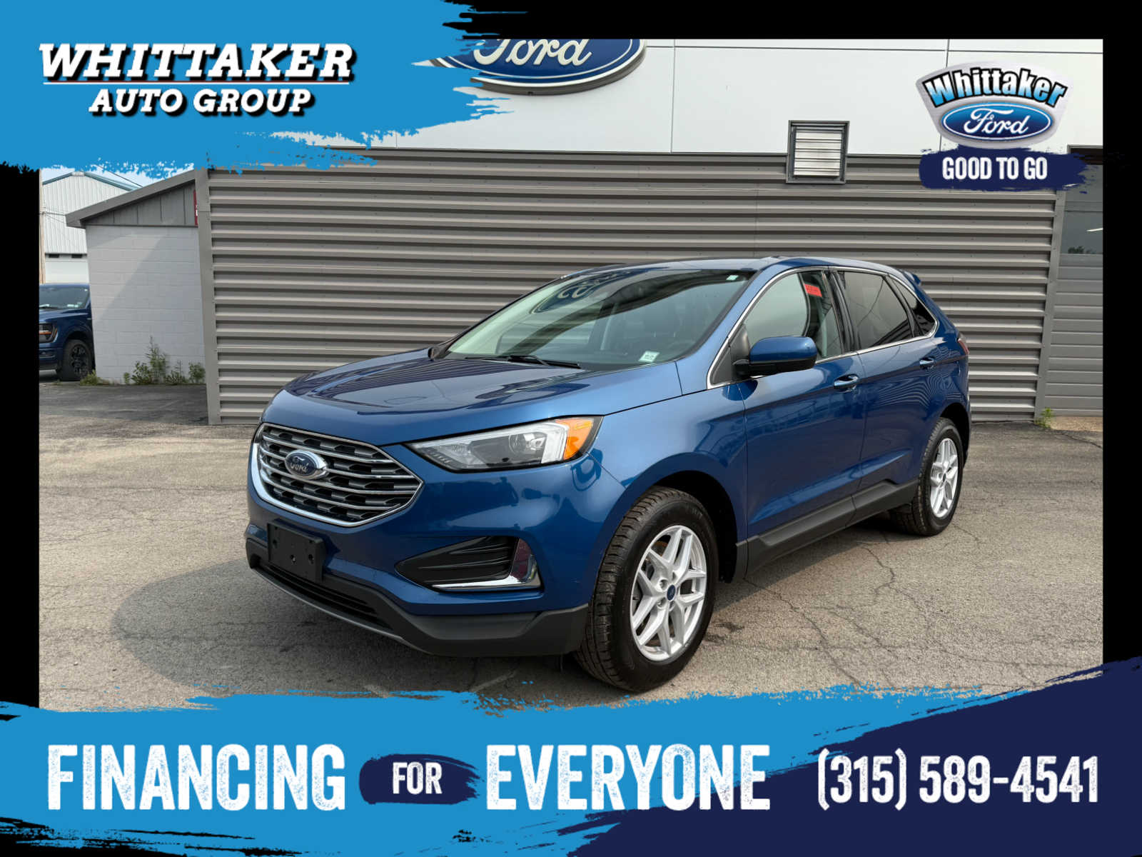 2022 Ford Edge SEL - Atlas Blue Metallic exterior view 1
