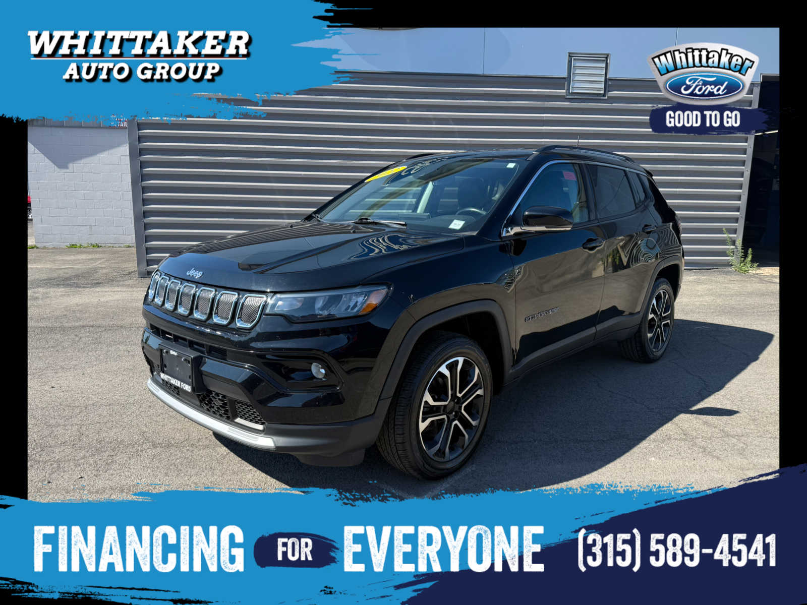 2022 Jeep Compass Limited - Diamond Black Crystal Pearlcoat exterior view 1