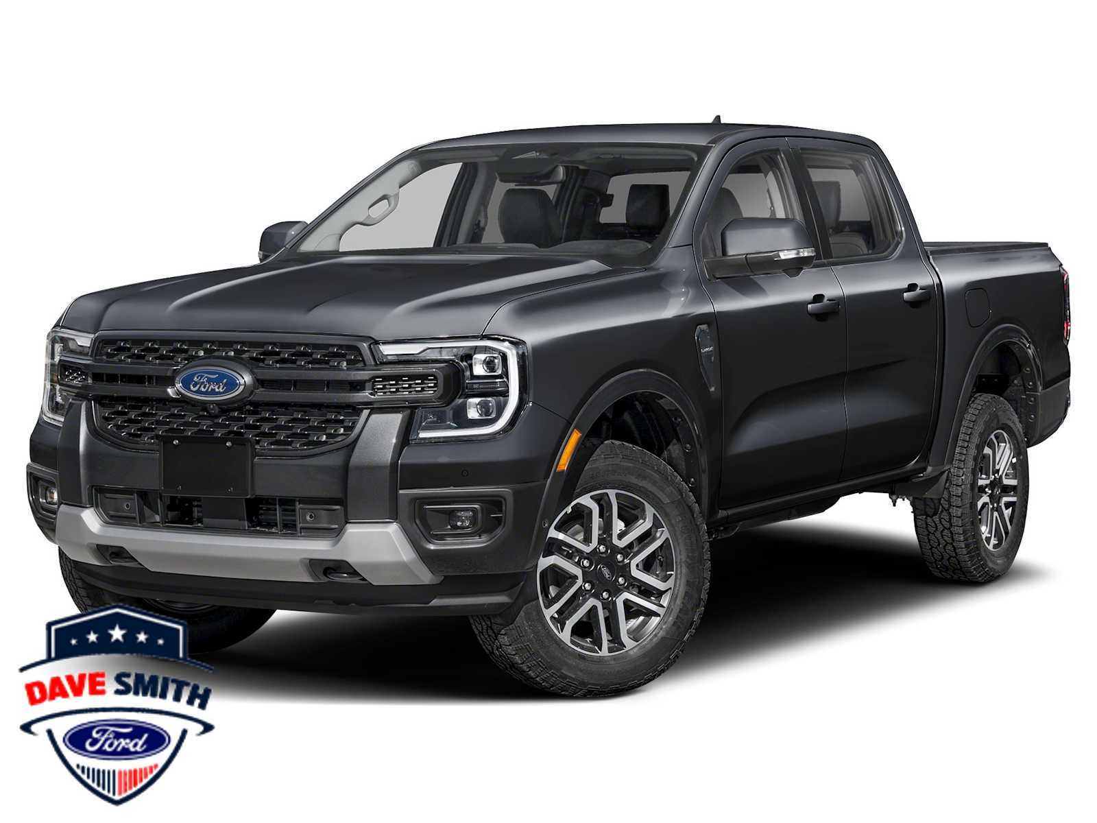 Black (SHADOW BLK) 2026 Ford Ranger Lariat SuperCrew 4WD Pickup Truck Four-Wheel Drive Automatic