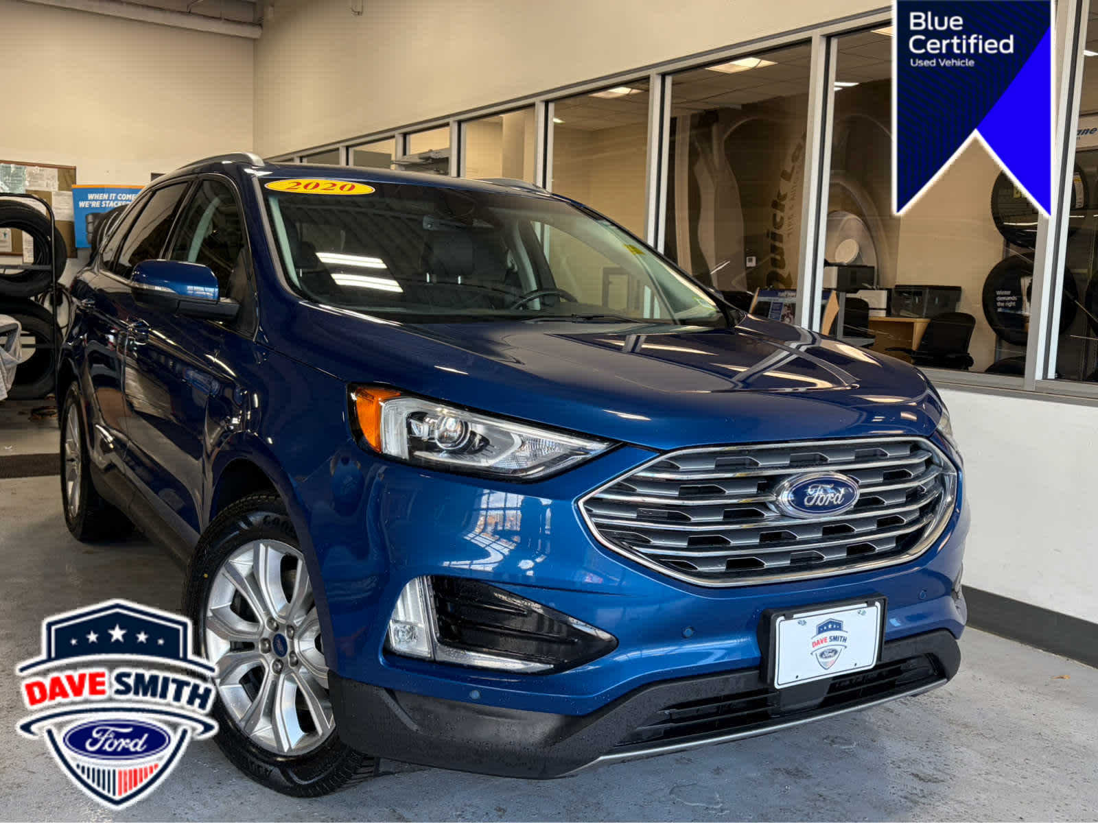 Atlas Blue 2020 Ford Edge SUV / Crossover All-Wheel Drive 8-Speed Automatic